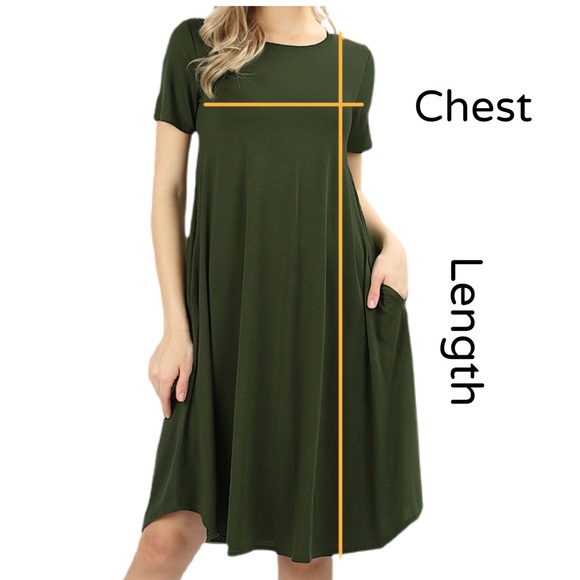 Soft & Comfortable Short Sleeves Round Neck Dress - Picture 5 of 7